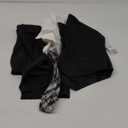 Van Heusen Boys' 4-Piece Formal Suit Set, Vest, Pants, Collared Dress Shirt, and Tie, Black/Red Stripe, 10