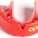 Gold Level Mouthguard with Braces Bumper, Sports Mouth Guard in Adult & Youth Sizes, Revolutionary Fitting Tech for All Contact Sports - Opro by Marcy (Red, Adult)