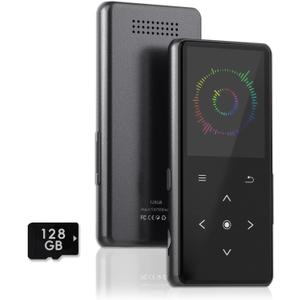 128GB MP3 Player with Bluetooth, Portable Music Player with Built-in Speaker, Enjoying Your Digital Music and Audiobooks Anytime,Includes FM Radio,Recorder,E-Book,and Comes with Earphones