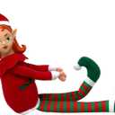 The Original Elf 12" Plush Christmas Elf Doll  Poseable Shelf Sitter with Flexible Dangling Legs  Perfect for Christmas Decorations, Toy Elf for Kids, Mini Elves, and Tree Topper (Girl)