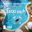 C5 Robotic Pool Cleaner, Cordless Pool Vacuum for Above-Ground & Inground Pools up to 2,200 Sq.Ft, Strong Suction, 180-Min Runtime, Smart Auto-Parking & 2.7L Large Debris Basket