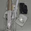 Dual-Voltage Curling Iron: 110V-240V 1 1/2 Inch Ceramic Wide Barrel 2-in-1 Curling Iron for Chin Length Hair - Europe Travel for Soft Curls with Clamp (Gold)