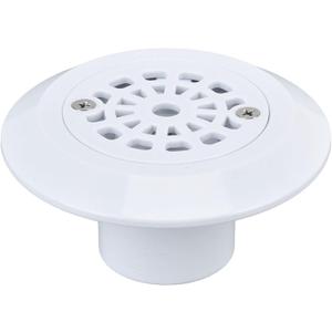 Pool Main Drain, White Round Floor Drain with Anti Blocking Grille and 1.73 Inch Diameter Filter Type Plastic Swimming Pool Main Drain for Swimming Pool, SPA, Pool Replacement Parts (4.01x2.13 Inch)