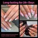 UNA GELLA Almond Gel Nail Tips, 504PCS Pre Etched Clear Fake Nails Tips Medium Almond Shape - 12 Sizes Full Cover Soft Acrylic Press On Nail Extensions No C Curve Gift for Diy at Home
