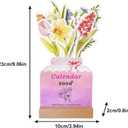 2 x Bloomy Flowers Desk Calendar 2026, Small Desk Calendar Mini, Floral Desktop Calendar, Removable Vase Shaped Monthly Calendar Planner for Home, Office and Desk Accessories