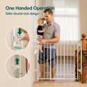 Babelio Baby Gate for Stairs, Kitchen & Doorways, No Bottom Bar| Easy Install| One-Handed Operation| Auto-Close| Hardware Mount Safety Dog Gate (White, 27-45" W, 28" H)