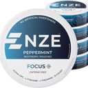 NZE Caffeine Free Nootropic Pouches (Peppermint) - Nootropic Pouches with Alpha GPC, L-Tyrosine & L-Theanine - No Sugar or Artificial Sweeteners - 15 Nicotine Free Pouches Per Can - 5 Pack