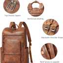 Shrrie Upgraded Large Travel Laptop Backpack with Laptop Compartment Fits 17 inch Laptop,Waterproof Vegan Leather Computer Backpack for Women and Men Work Business College