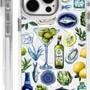 for iPhone 14 Pro Max Case [Compatible with Magsafe],Girls Women Clear Magnetic Case Silicone Shockproof Protective Cover with Pattern Summer Ocean Lemon Fish