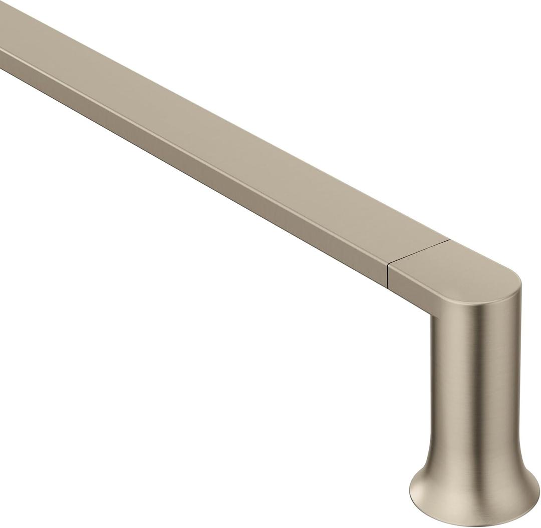 Moen Genta LX Modern Single Kitchen or Bathroom Towel Bar, 24-Inch, Brushed Nickel, BH3824BN