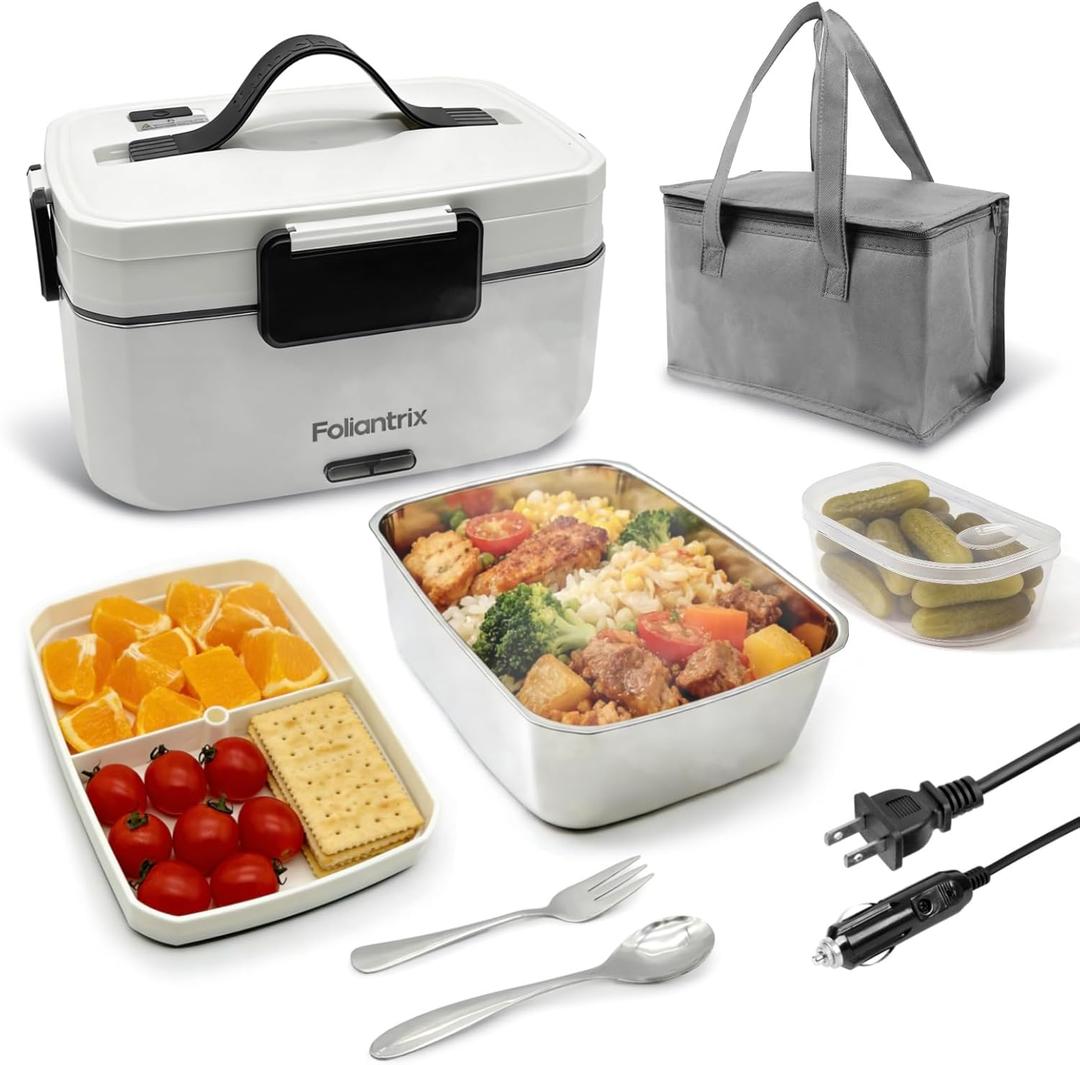 Heated Lunch Box 90W Electric Lunch Box for Adults with 2L Stainless Steel Container Portable Food Warmer for Men/Car/Truck/Work/Travel Loncheras Para Hombres De Trabajo 12/24/110v