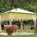 Artificial Wisteria Hanging Flowers-Fake Wisteria Flower Garland Silk Vines Rattan Decor for Home Wedding Arch Wall Garden Greenery Bedroom Outdoor Office Party Decoration (12, Champagne)
