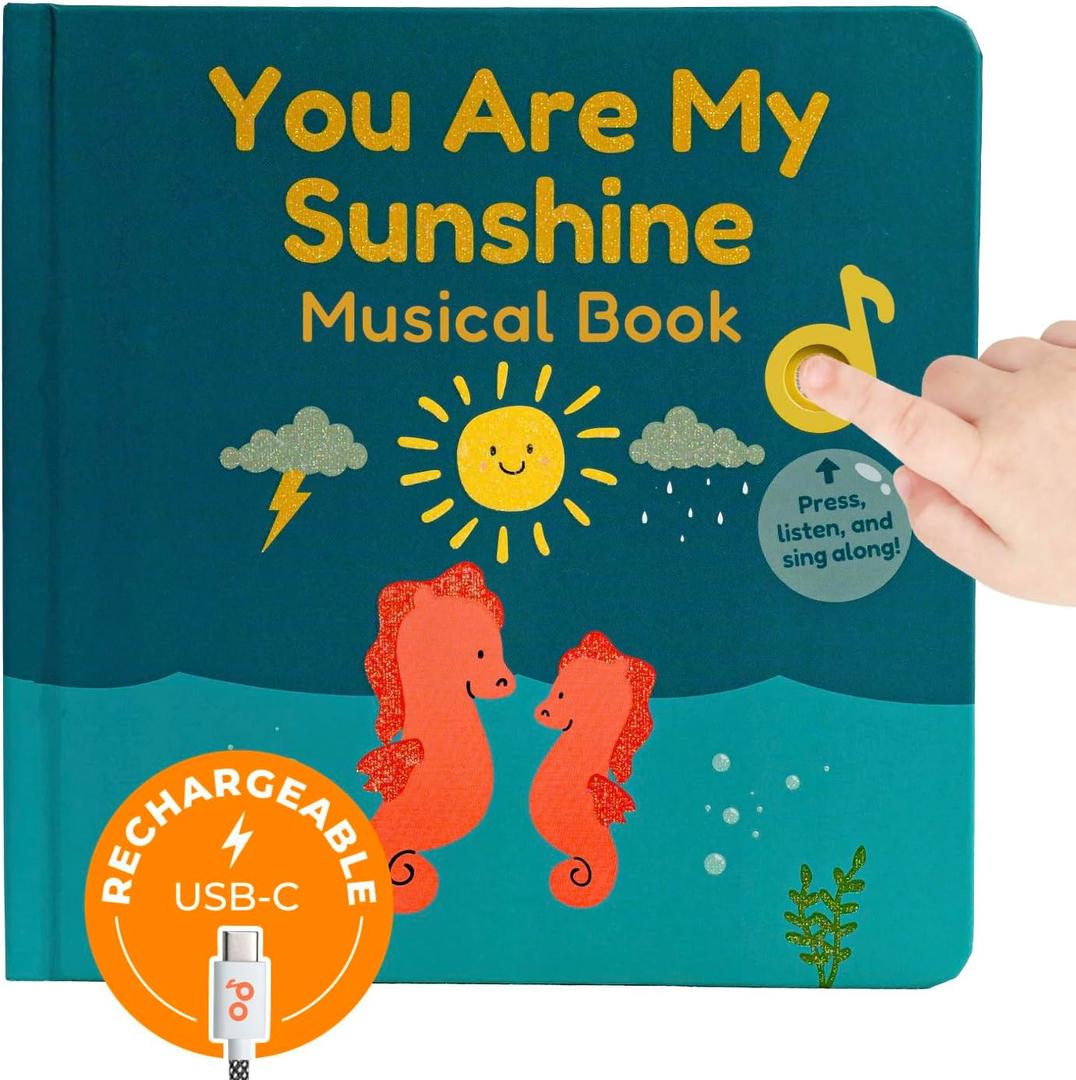 Cali's Books You are My Sunshine Music Book for Toddlers 1-3 Years Old - Nursery Rhymes Musical Books, Interactive Baby Sound Book, Singing Toy for Children Girls, Learning Song Toys for Toddler Boys