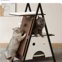 Modern Wood Cat Tree Tower for Indoor Cats Large Adult - 67 Inch Tall Multi-Level Heavy Duty Cat Condo Trees Furniture with Caves Perch Bed Scratching Board -XL Big Wooden Kitty House