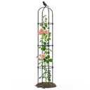 Trellume Garden Obelisk Trellis for Climbing Plants Outdoor - 69"(H), Rustproof Trellis with Adjustable Rings, Metal Plant Support for Potted Vines, Garden Trellis Use for Outdoor or Indoor(1 Pack)