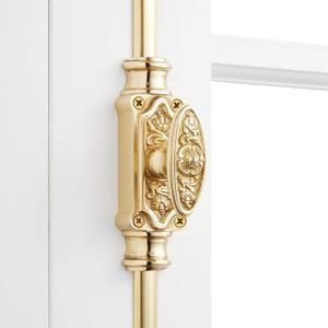 6' Brass Cremone Bolt for Windows – Polished Lacquer Brass Finish, Simple Design, Vintage Charm, Solid Construction, Includes 2 Rods, Suits Modern or Antique Homes