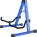 A-Frame Folding Guitar Stand, Non-Slip Rubber and Foam Arms, Transparent Acrylic Guitar Floor Stand for Acoustic , Classic Guitar, Electric Guitar, Bass Guitar, Ukulele, Banjo (Blue Bubble)