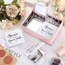 Qunclay 12 Pcs Mini Compact Mirrors Bulk Inspirational Appreciation Mirror Gifts Portable Square Pocket Mirrors for Women Mother's Day Coworker Church Party Favors(White, Never Forget)