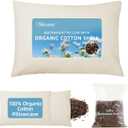 USlixury Organic Buckwheat Pillow for Sleeping with Extra Organic Pillowcase and Hulls, 20"X26" Buckwheat Hull Pillow, Adjustable Height and Firmness, Firm Neck Support for Side Sleepers, Cool, White