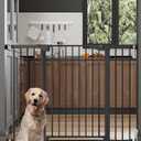 Cumbor 36" Extra Tall 29.7-51.5" Baby Gate for Stairs, Easy Walk Through Dog Gates for Doorways Extra Wide, Pressure Mounted Tall Pet Gate Indoor, Safety Auto-Close Child Gate for Kids, Black
