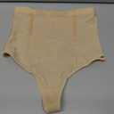 Tummy Control Thong Shapewear Underwear for Women Low Rise Seamless Body Shaper Girdle Compression Panties (Beige, M)