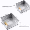 2 Pieces Farmhouse Napkin Holder with Wooden Handles Galvanized Silver Metal Napkin Holder Rustic Flat Square Design for Kitchen Tables Restaurants Indoor or Outdoor Dining