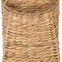 Woven Hanging Basket Water Hyacinth Hanging Wall Basket Portable Wicker Handmade Baskets Front Door Hanger Baskets Wreath for Plants Door Basketswith Handle for Garden Farmhouse Home Flowers