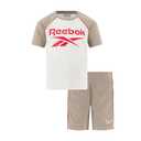 Reebok Boys 2 Piece Knit Logo Short Set, Crimson, 7