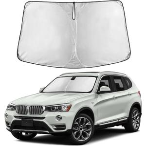 Autovir Windshield Sun Shade Fit for 2011-2015 2016 2017 BMW X3 | Sunshade, Front Car Window Shades Sun Visor, Blocks UV Rays & Heat, Car Accessories