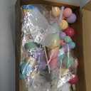 MTLEE 51 Pcs Unicorn Cake Topper Rainbow Cake Toppers Colorful Balls Cake Decorations Happy Birthday Ball Cake Topper for Wedding Birthday Party Supplies