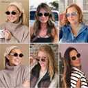 AMOMOMA Retro Oval Trendy Sunglasses for Women Designer 2024 Womens Sun Glasses Metal 90s AM6639 (Yellow)