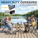 Oversized Camping Chairs for Adult - Heavy Duty Padded Portable Folding Chair XL Collapsible Camp Chair with Cup Holder Side Pocket for Outdoor Lawn Beach Sport Fishing Support 500LBS, Plaid 2 Pack