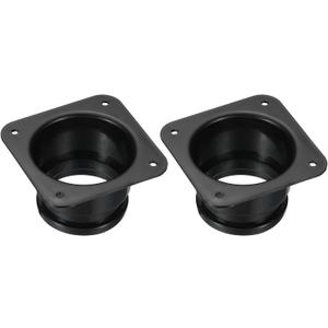 PATIKIL 3" Duct Connector Flange, 2 Pack Dryer Vent Wall Plate Square to Round Straight Ducting Plate for Air Heating Cooling Ventilation Exhaust Fan, Black