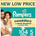 Pampers Swaddlers Baby Diapers, Size 5, 104 Count