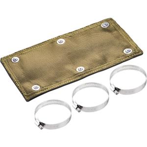 Titanium Pipe Shield 6" x 12" Exhaust Heat Shield, Two-layer Material Design Heat Protection up to 1350F, Protects Heat Sensitive Components, Hoses, Lines, and Electrical Wiring