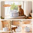 Wireless Cat Water Fountain [with Stainless Steel Tray], 84oz/2.5L Pet Fountain for Cats Inside, Cat Fountain for Drinking with Motion Sensor, Ultra Quiet for Small Animals-[BPA-Free]