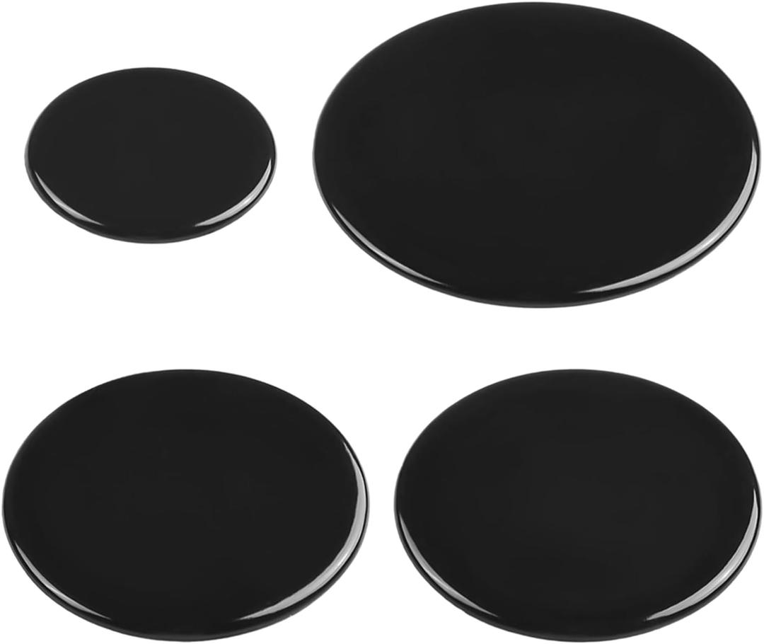 4Pcs Cooker Hob Gas Burner Cap, Cooker Hat Set Fit for SABAF, Gas Burner Cap Set, Oven Gas Hob Burner Crown Flame Cap Cover, Stove Handles Lid Kit(Flat)