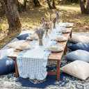 Tegeme Blue Gingham Table Runner 12''x71'' Cotton Ruffle Checkered Plaid Tables Runner Farmhouse Gingham Party Supplies for Home Kitchen Dinner Party Table Decorations (Plaid)