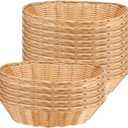 15 Pack 9 Inch 23 cm Oval Bread Baskets, Woven Bread Baskets, Yellow Food Storage Basket for Serving Vegetables, Fruit