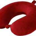 Travel Pillow,100% Pure Memory Foam U Shaped Neck Pillow,Super Lightweight Portable Headrest Great for Airplane, Car,Home,Office,Sleeping Rest (Wine red)