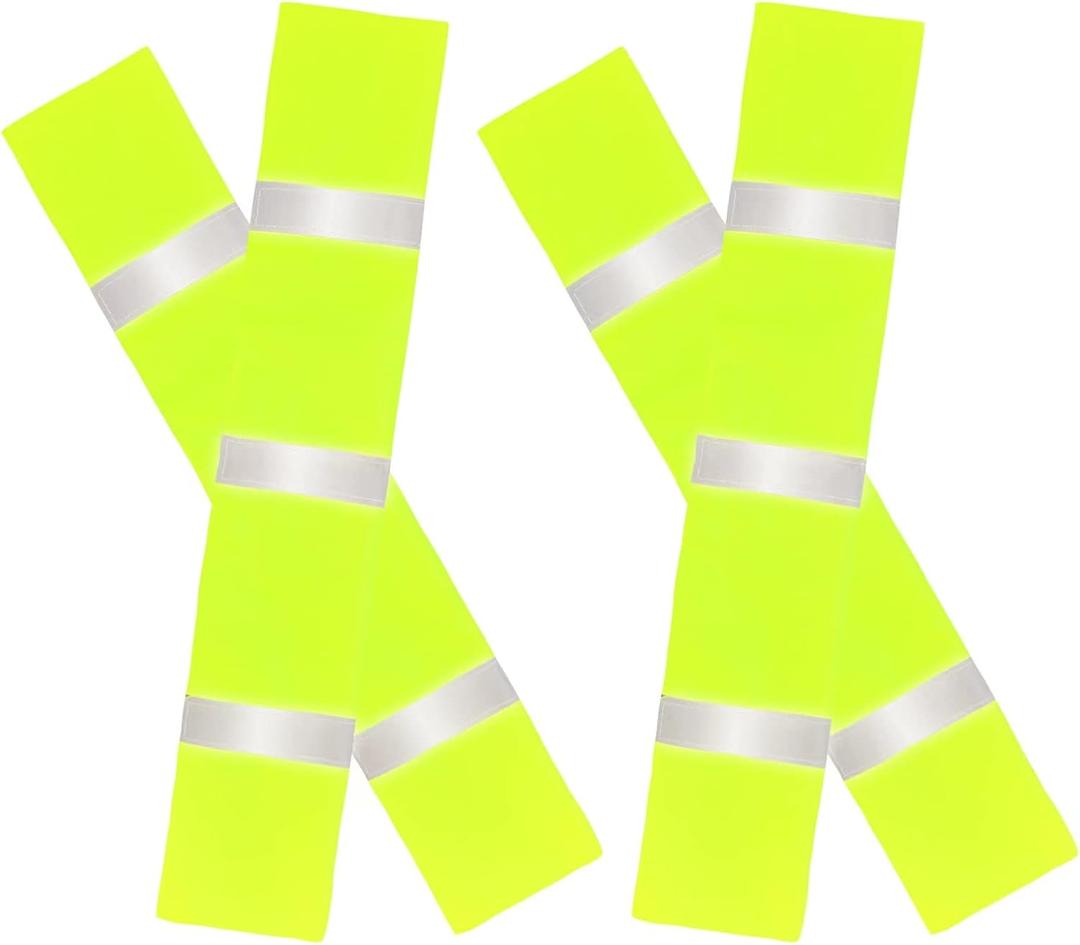 4 Packs Yellow High Visibility Safety Seat Belt Cover Reflective Seat Belt Covers for Cars Trucks Seat Belt Compliance 17.7 x 2.7