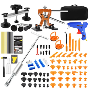 FLY5D Professional Paintless Dent Repair Kit,Dent Puller Kit with Golden Lifter, Bridge Puller, Slide Hammer TBar, Suction Cup for Car Auto Body, Hail Damage, Door Ding Removal