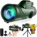 Monocular-Telescope 80x100 High Powered Monoculars High Definition for Adults High Powered with HD BAK4 Prism Smartphone Adapter Telescope Hunting Wildlife Bird Watching Travel Camping Hiking-Green