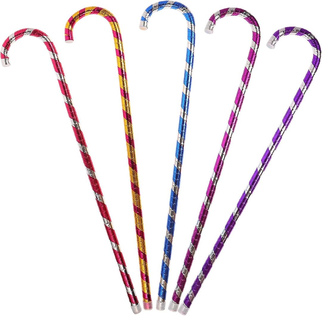 BESTOYARD 5 Pcs Kids Cane Prop 23.62 Inch Two Color Jazz Crutch Dance Props for Stage Performance Party Carnival Photography