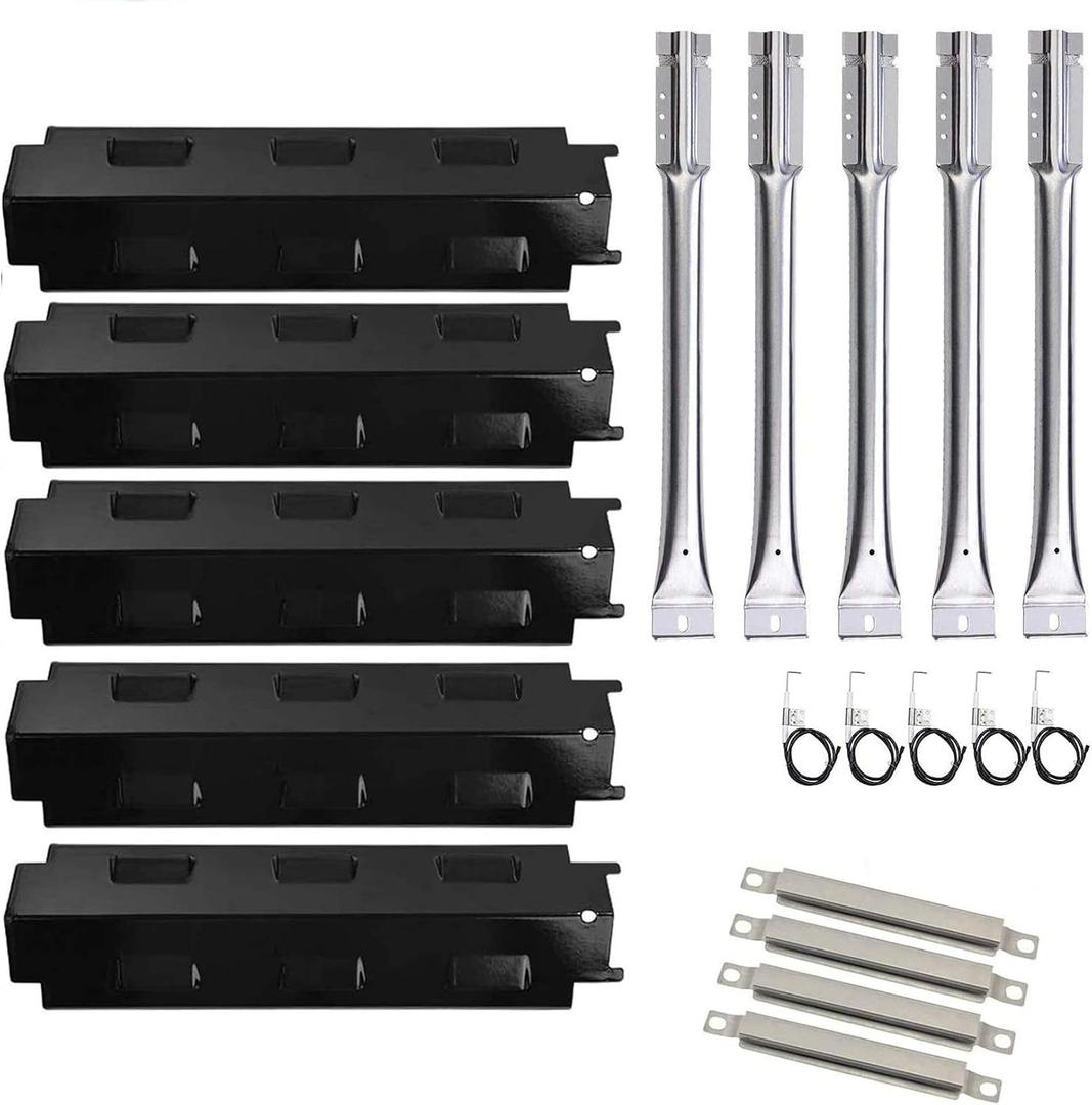 Grill Replacement Parts for Charbroil 463230515 463230514 463239915 Grills, Grill Burner, Heat Plate Shield, Crossover Tubes, Ignitor Repair Kit for Charbroil 463230512 463230513 463230511 Gas Grills