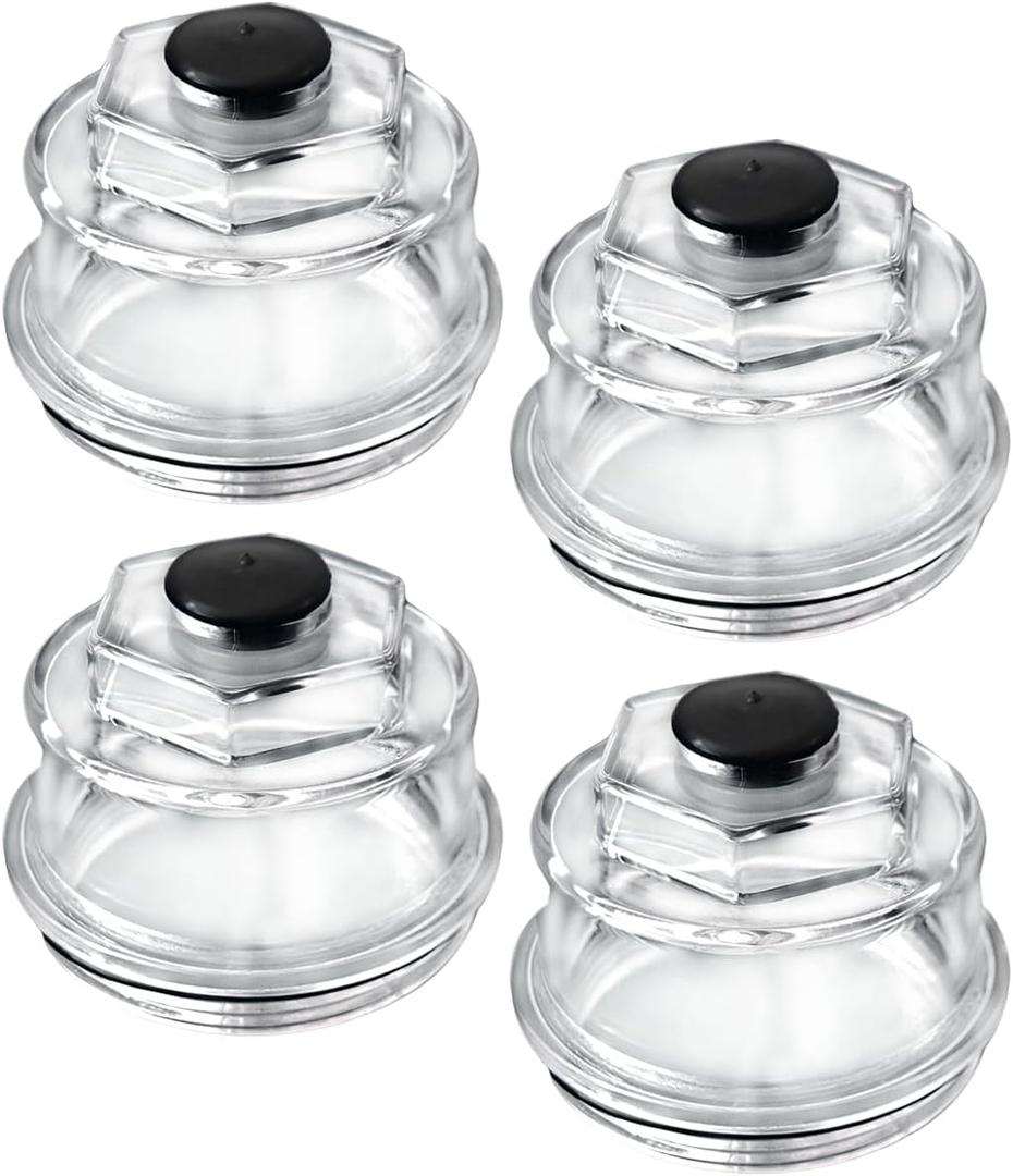 XTPTFABS 12011-1 4Pcs Oil Bath Dust Caps 3-3/4 in Oil Cap w/O Ring & Plug Fit for 10K-16000 Rockwell Trailer Axle Bearing (4)