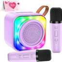 MicQutr Karaoke Machine with 2 Microphones for Kids, Toys Birthday Gifts for Ages 3-12 Years Old Girls Boys, Mini Karaoke Microphone with Protable Bluetooth Speaker for Singing Party Outdoor Play