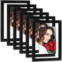 LBECUA Floating Picture Frames Set of 6, 8x10 Floating Frame with Double Glass for 4x6, 5x7 or Full Display 8x10 Photo, Desktop or Wall Hanging, Black