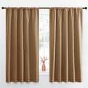 NICETOWN Blackout Curtains for Living Curtains, Gold Brown, Set of 2, 52 by 63 Inch, Window Treatment Blackout Curtain Panels, Home Decor Thermal Insulated Solid Drapes for Bedroom