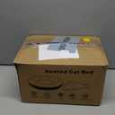 Heated Cat Beds for Indoor Cats Warming Cat Beds Super Soft Machine Washable Thermo Kitty Electric Heating Bed 19 Inches Round (Grey-Blue)